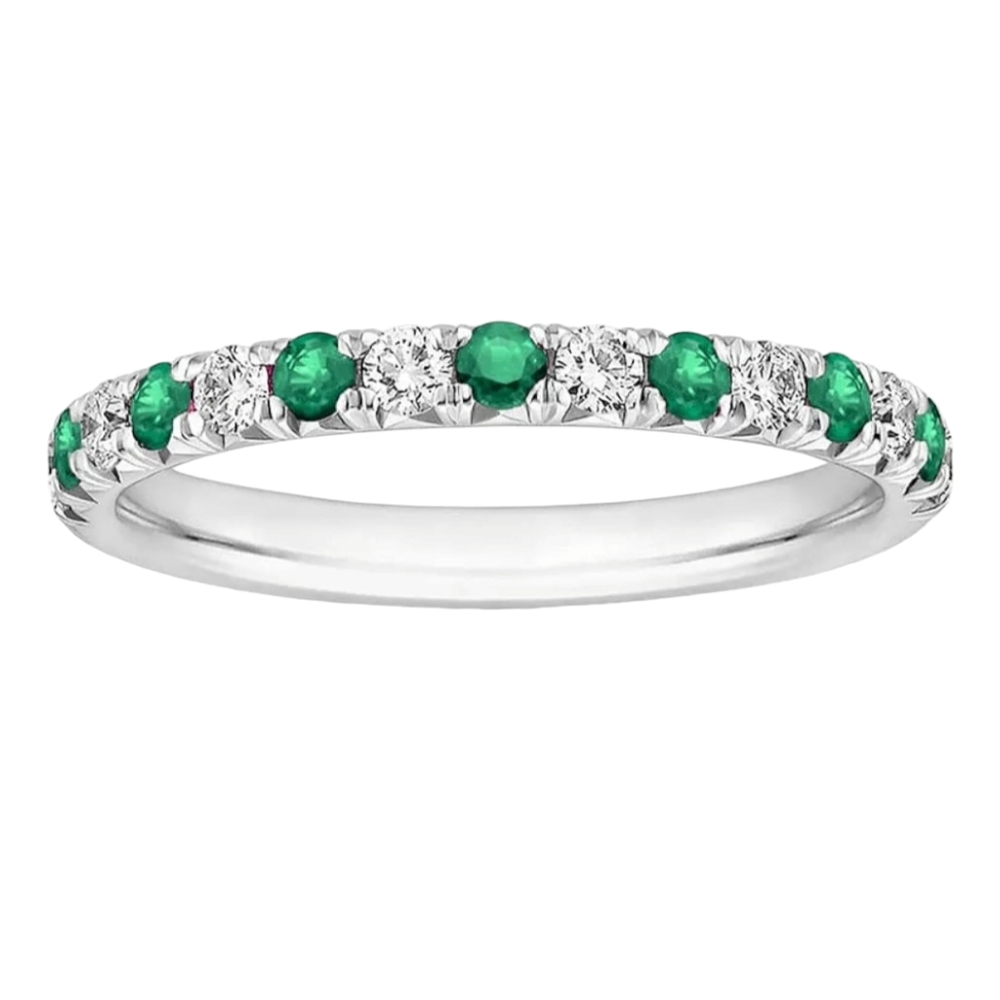 18kt White Gold - Colombian Emerald and Diamond